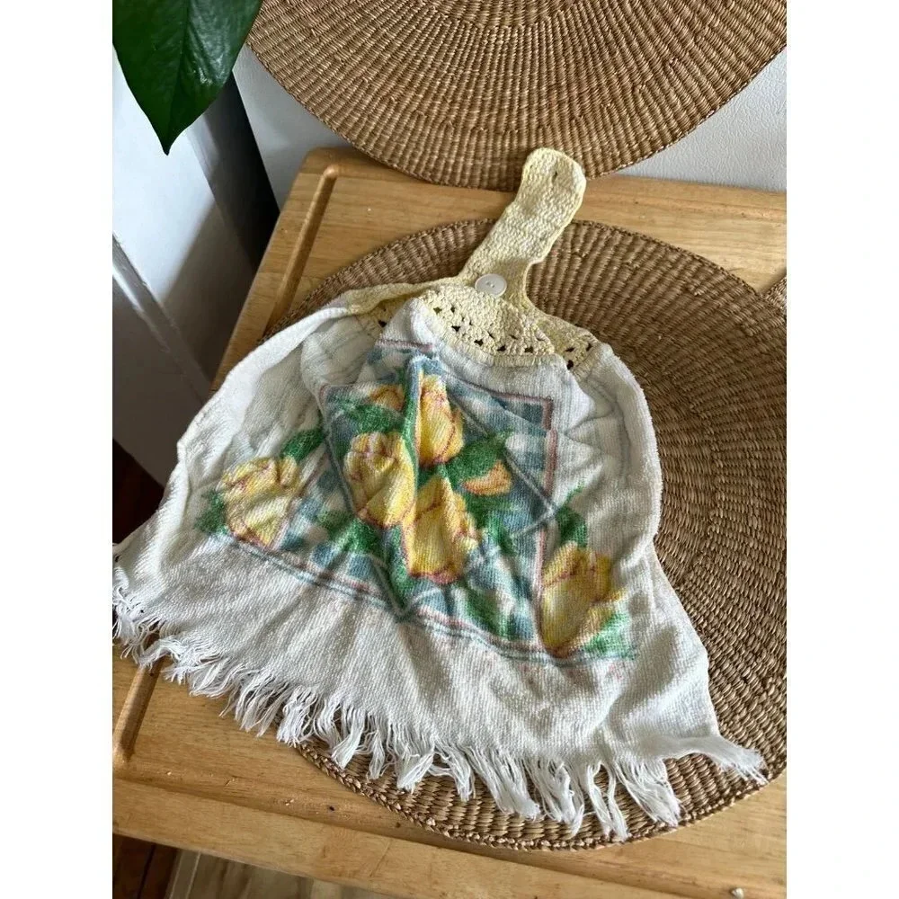 Vintage handmade floral Tea Towel